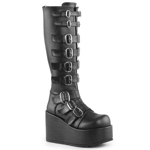 Botas Hasta La Rodilla Demonia Concord-108 Vegan Cuero Mujer Negros | MX-1-GHZ