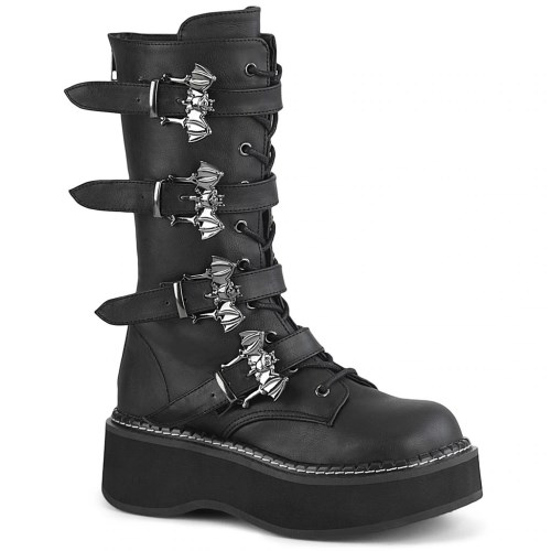 Botas Hasta La Rodilla Demonia Emily-322 Vegan Cuero Mujer Negros | MX-5-ODU