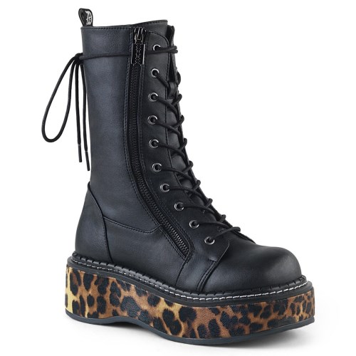 Botas Hasta La Rodilla Demonia Emily-350 Animal Mujer Negros | MX-5-TFW