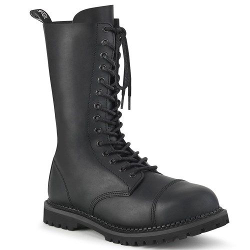 Botas Hasta La Rodilla Demonia Riot-14 Vegan Cuero Mujer Negros | MX-9-BYE