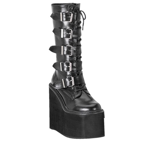 Botas Hasta La Rodilla Demonia Swing-220 Vegan Cuero Mujer Negros | MX-0-YTC