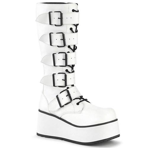 Botas Hasta La Rodilla Demonia Trashville-518 Vegan Cuero Hombre Blancos | MX-9-YDF