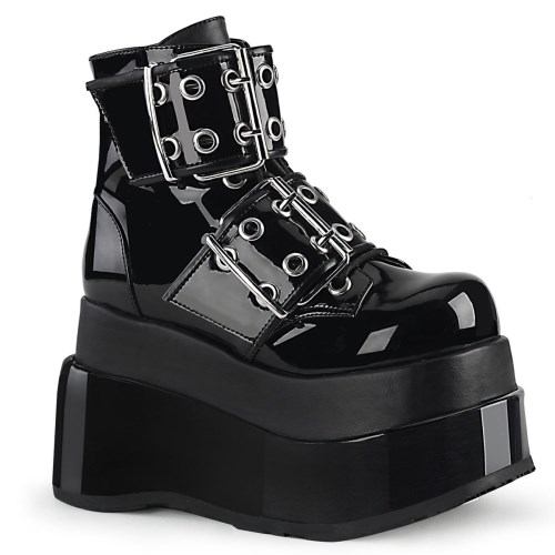 Botines Demonia Bear-104 Charol-Vegan Cuero Mujer Negros | MX-1-LFM