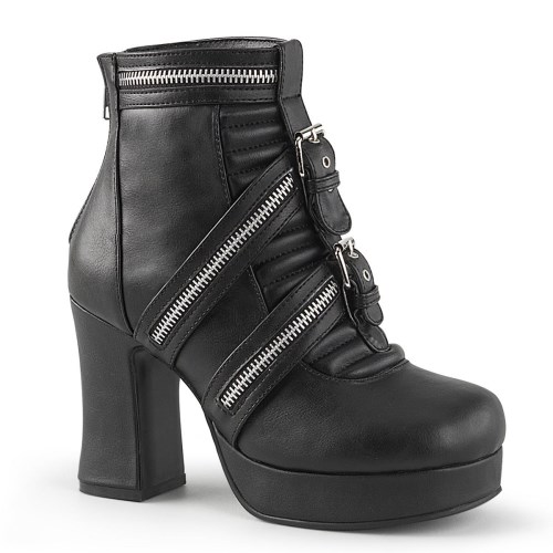 Botines Demonia Gothika-50 Vegan Cuero Mujer Negros | MX-1-FMD