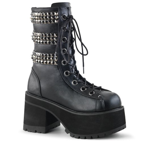 Botines Demonia Ranger-305 Vegan Cuero Mujer Negros | MX-2-VMB