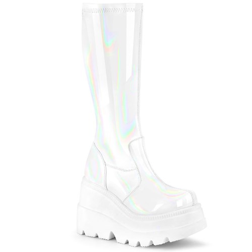 Botines Demonia Shaker-65 Hologram Mujer Blancos | MX-1-ZMW