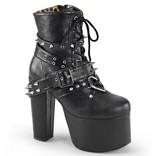 Botines Demonia Torment-700 Vegan Cuero Mujer Negros | MX-4-YFG