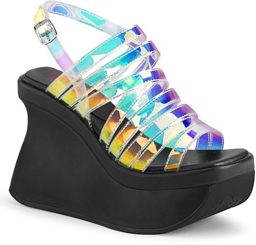 Sandalias Demonia Pace-33 Magic Mirror Mujer Negros Multicolor | MX-9-IFT