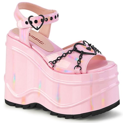 Sandalias Demonia Wave-09 Hologram Mujer Rosas | MX-2-FWR