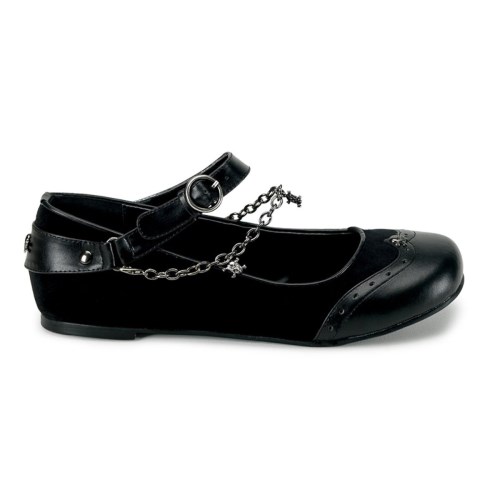 Zapatos Mary Jane Demonia Daisy-07 Vegan Cuero-Velvet Mujer Negros | MX-5-RZJ