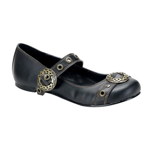 Zapatos Mary Jane Demonia Daisy-09 Vegan Cuero Mujer Negros | MX-6-QEU