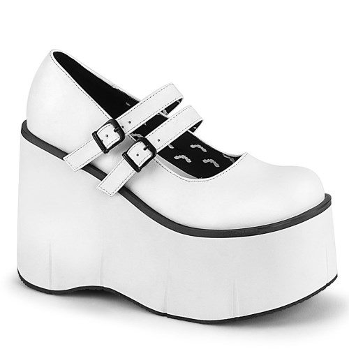 Zapatos Mary Jane Demonia Kera-08 Vegan Cuero Mujer Blancos | MX-5-VET