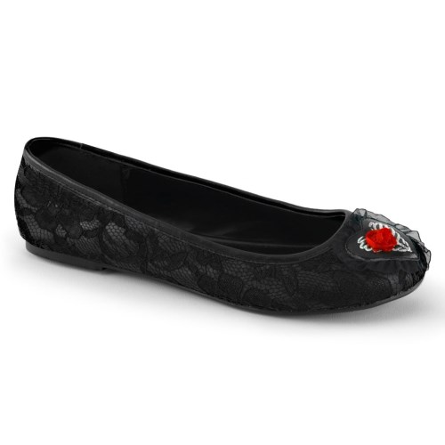 Zapatos Mary Jane Demonia Star-25 Vegan Cuero-Encaje Mujer Negros | MX-4-YEF