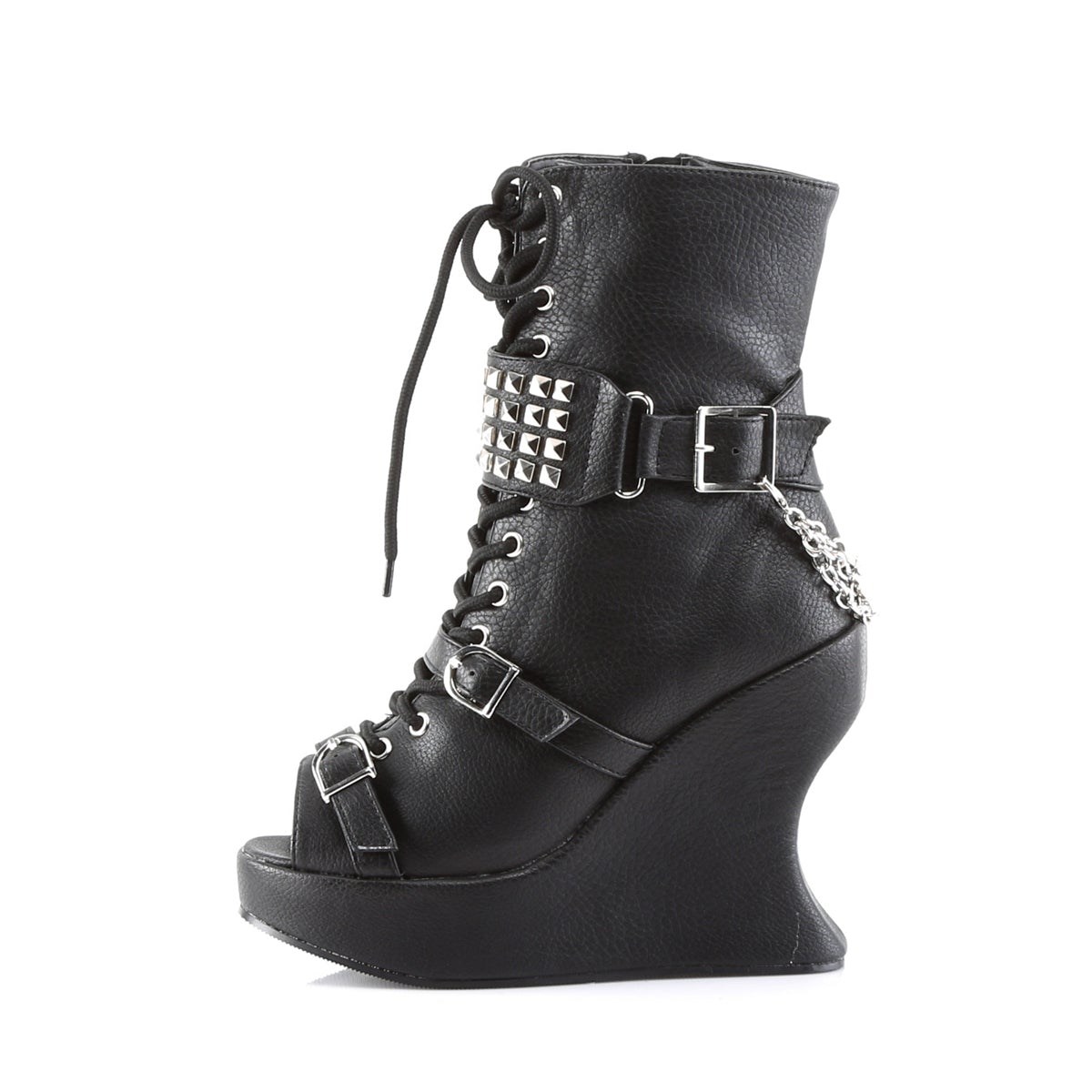 Botas Hasta La Rodilla Demonia Bravo-89 Vegan Cuero Mujer Negros | MX-2-HRB