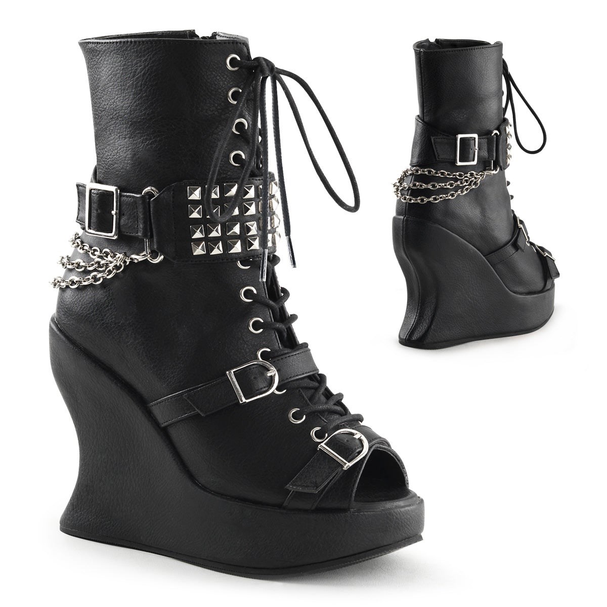 Botas Hasta La Rodilla Demonia Bravo-89 Vegan Cuero Mujer Negros | MX-2-HRB