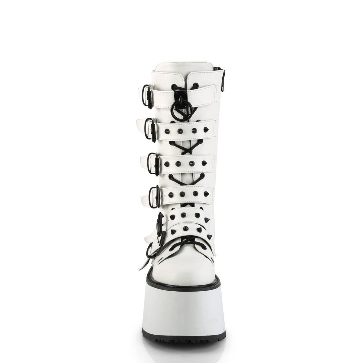 Botas Hasta La Rodilla Demonia Damned-225 Vegan Cuero Mujer Blancos | MX-1-MTR