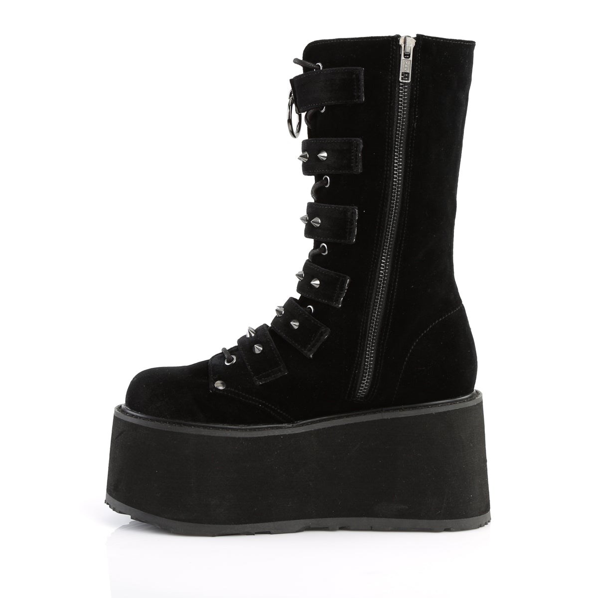 Botas Hasta La Rodilla Demonia Damned-225 Velvet Mujer Negros | MX-2-BZY