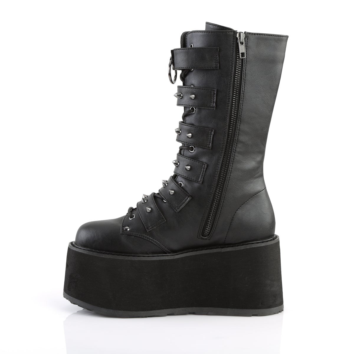 Botas Hasta La Rodilla Demonia Damned-225 Vegan Cuero Mujer Negros | MX-9-DCS