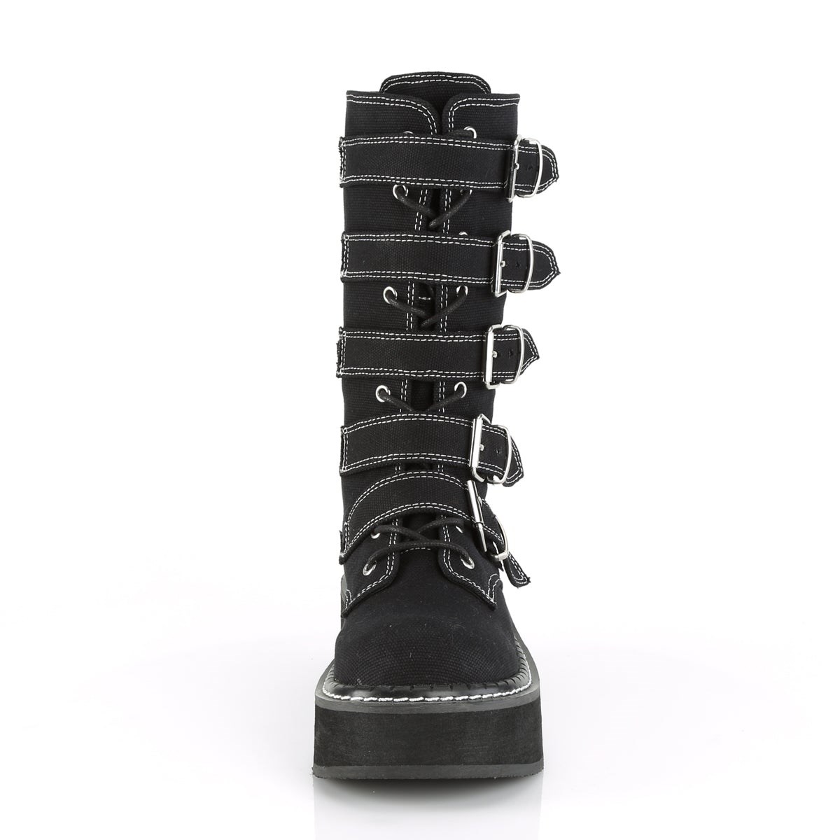 Botas Hasta La Rodilla Demonia Emily-341 Lona Mujer Negros | MX-1-TKH