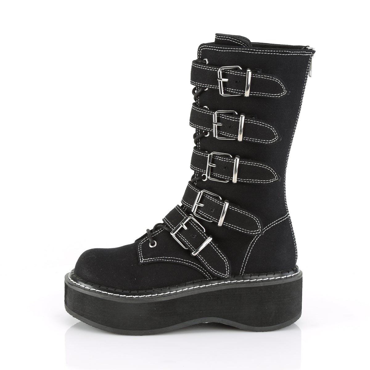 Botas Hasta La Rodilla Demonia Emily-341 Lona Mujer Negros | MX-1-TKH