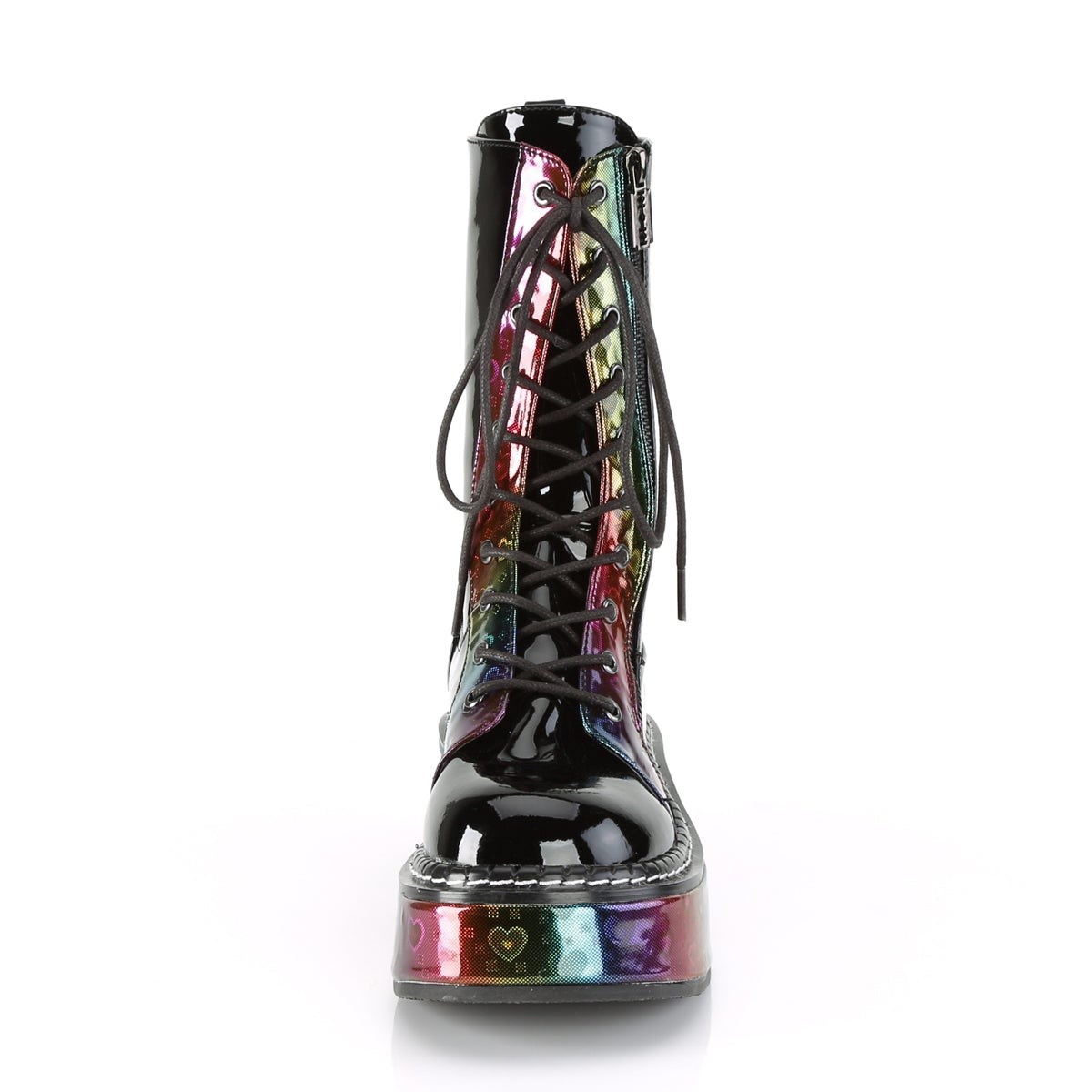 Botas Hasta La Rodilla Demonia Emily-350 Rainbow Hologram w Mujer Negros | MX-2-UCY