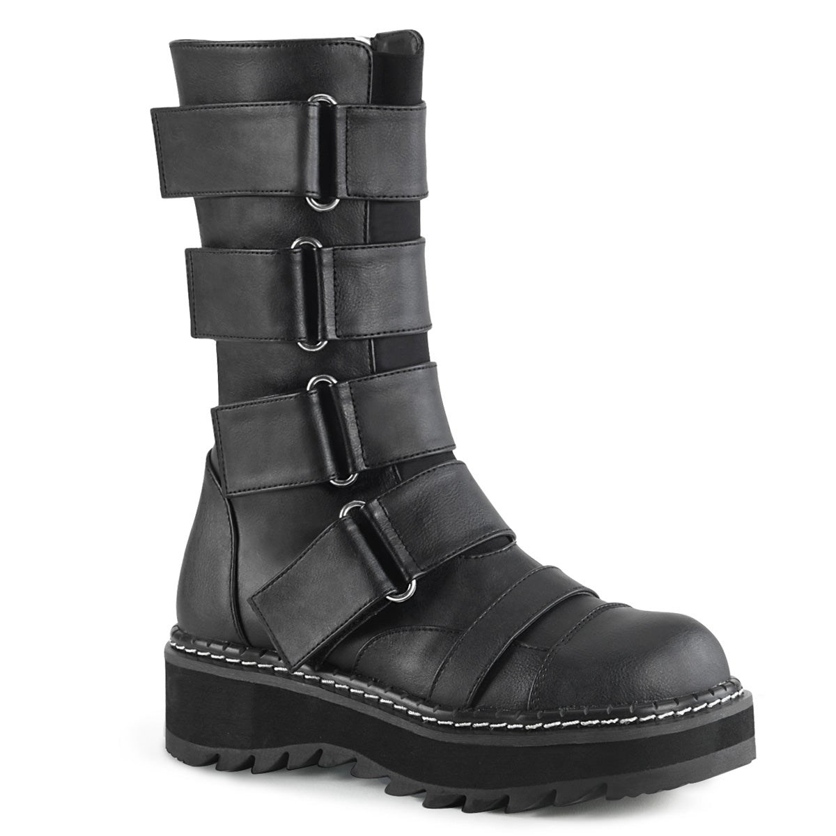 Botas Hasta La Rodilla Demonia Lilith-211 Vegan Cuero Mujer Negros | MX-0-BLI