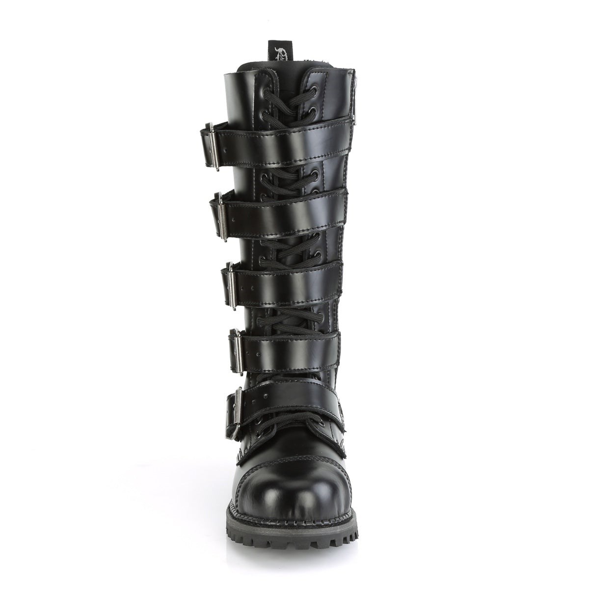 Botas Hasta La Rodilla Demonia Riot-18BK Cuero Mujer Negros | MX-6-PUY