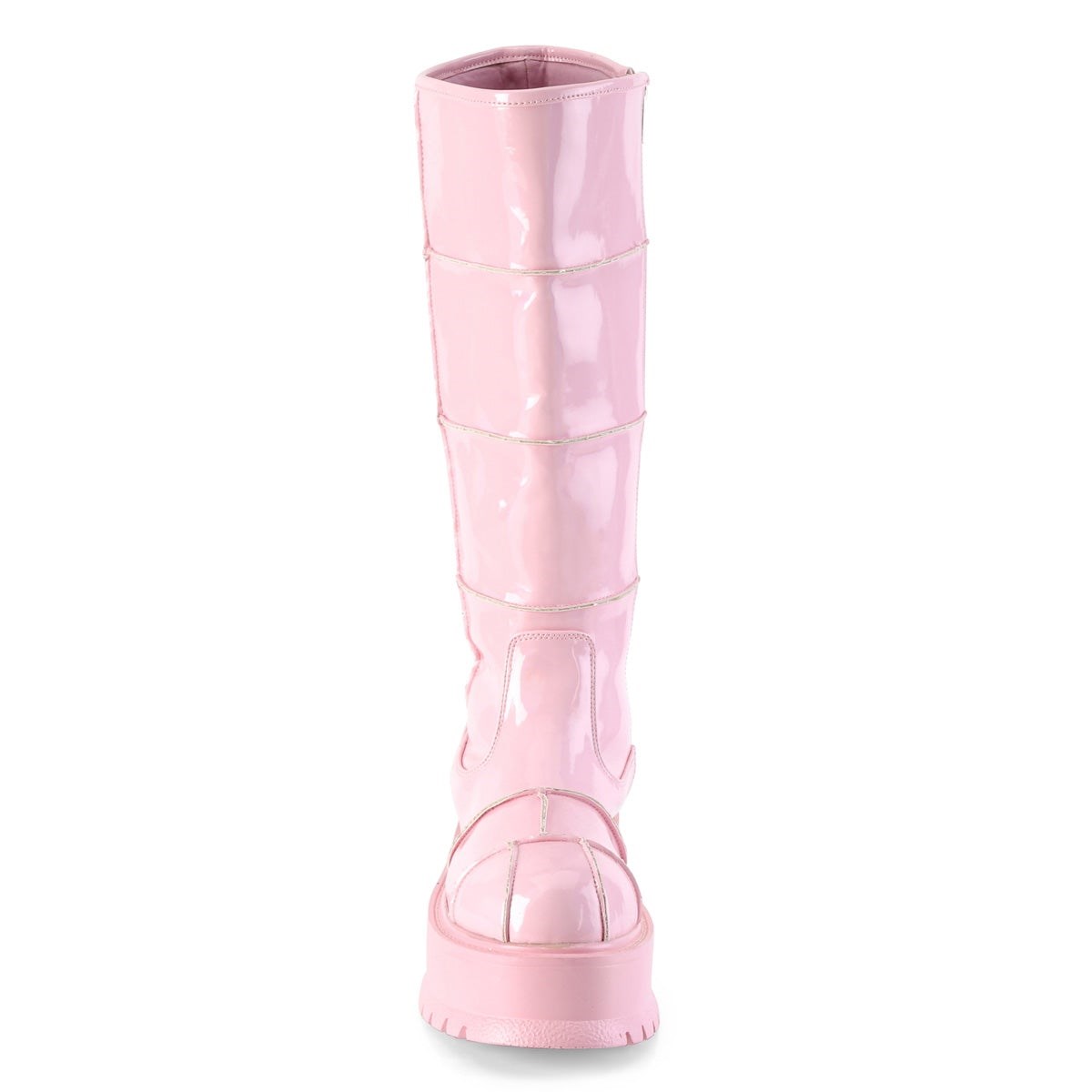 Botas Hasta La Rodilla Demonia Slacker-230 Hologram Charol Mujer Rosas | MX-0-XNI