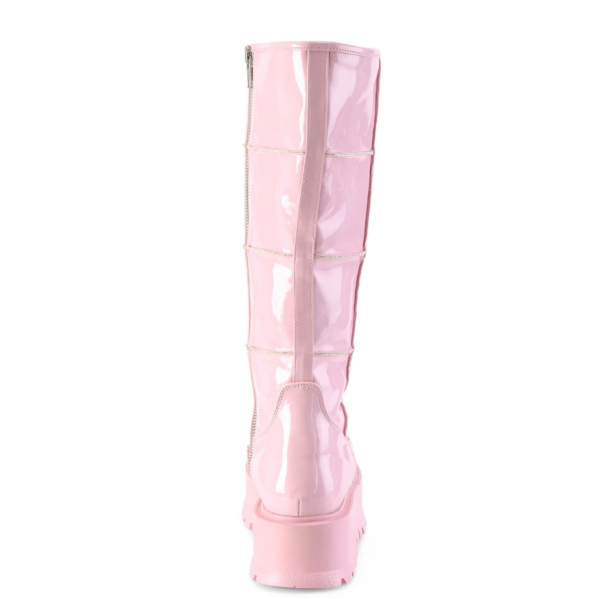 Botas Hasta La Rodilla Demonia Slacker-230 Hologram Charol Mujer Rosas | MX-0-XNI