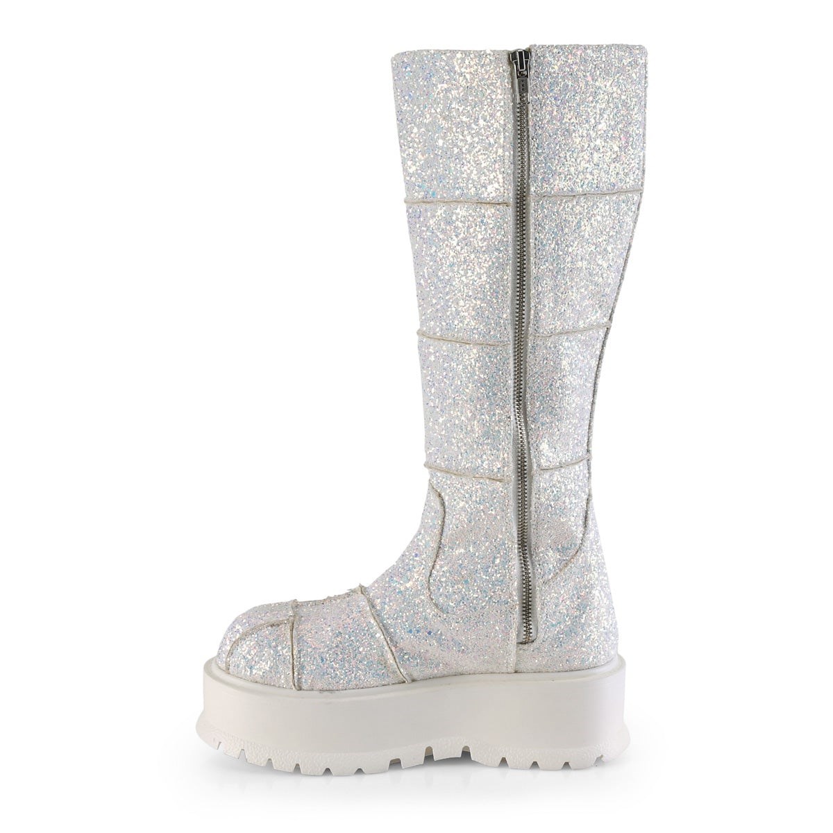 Botas Hasta La Rodilla Demonia Slacker-230 Glitter Mujer Blancos Multicolor | MX-9-DWC