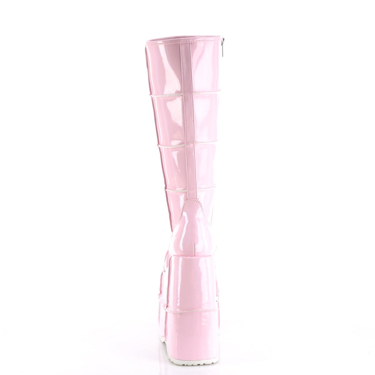 Botas Hasta La Rodilla Demonia Stack-301 Hologram Mujer Rosas | MX-2-RLO