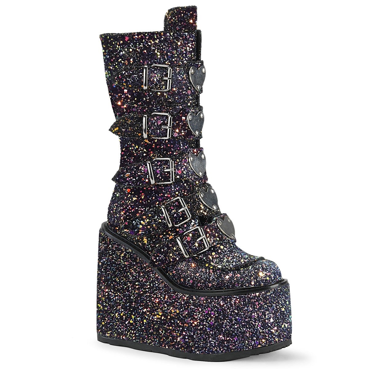 Botas Hasta La Rodilla Demonia Swing-230G Glitter Mujer Multicolor | MX-2-JVL