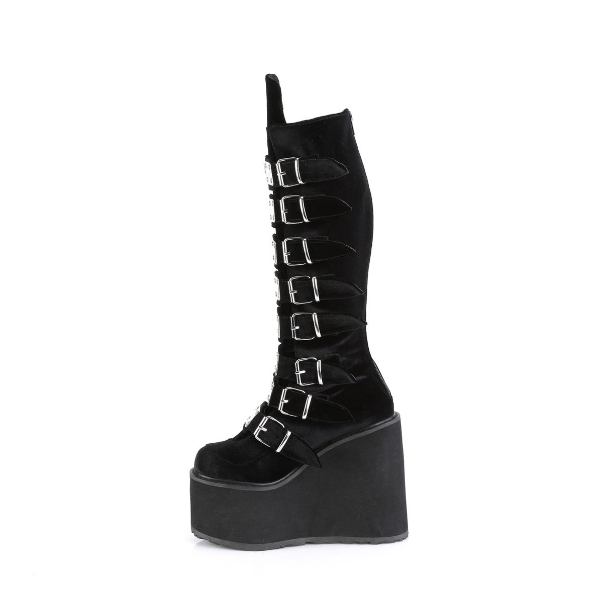 Botas Hasta La Rodilla Demonia Swing-815 Velvet Mujer Negros | MX-4-GBD