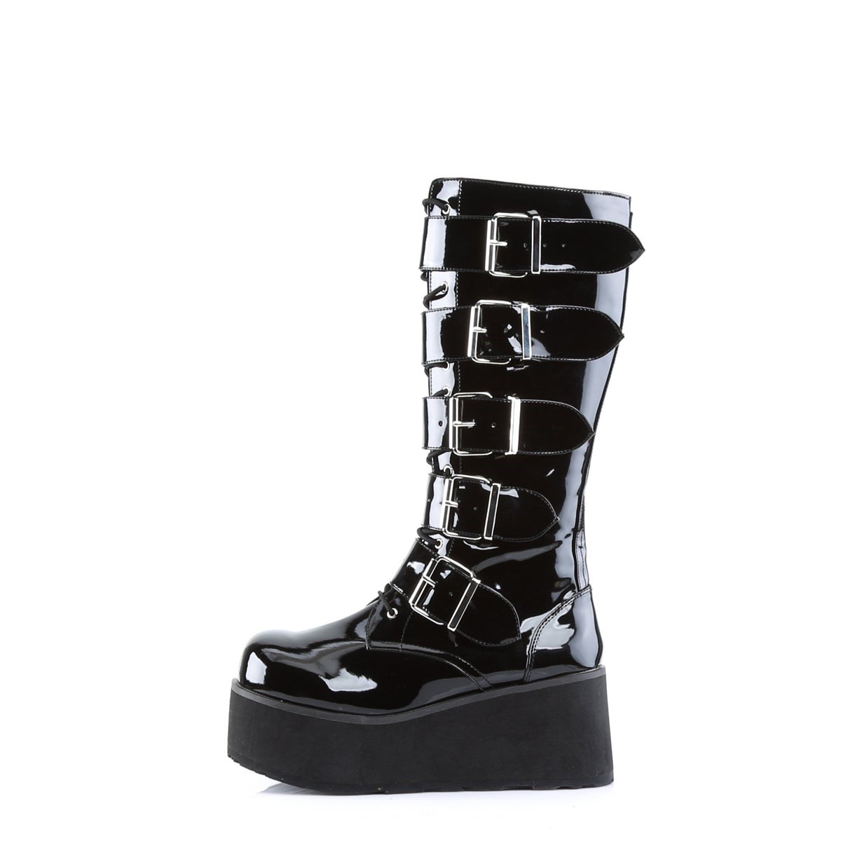 Botas Hasta La Rodilla Demonia Trashville-518 Charol Mujer Negros | MX-9-LOD