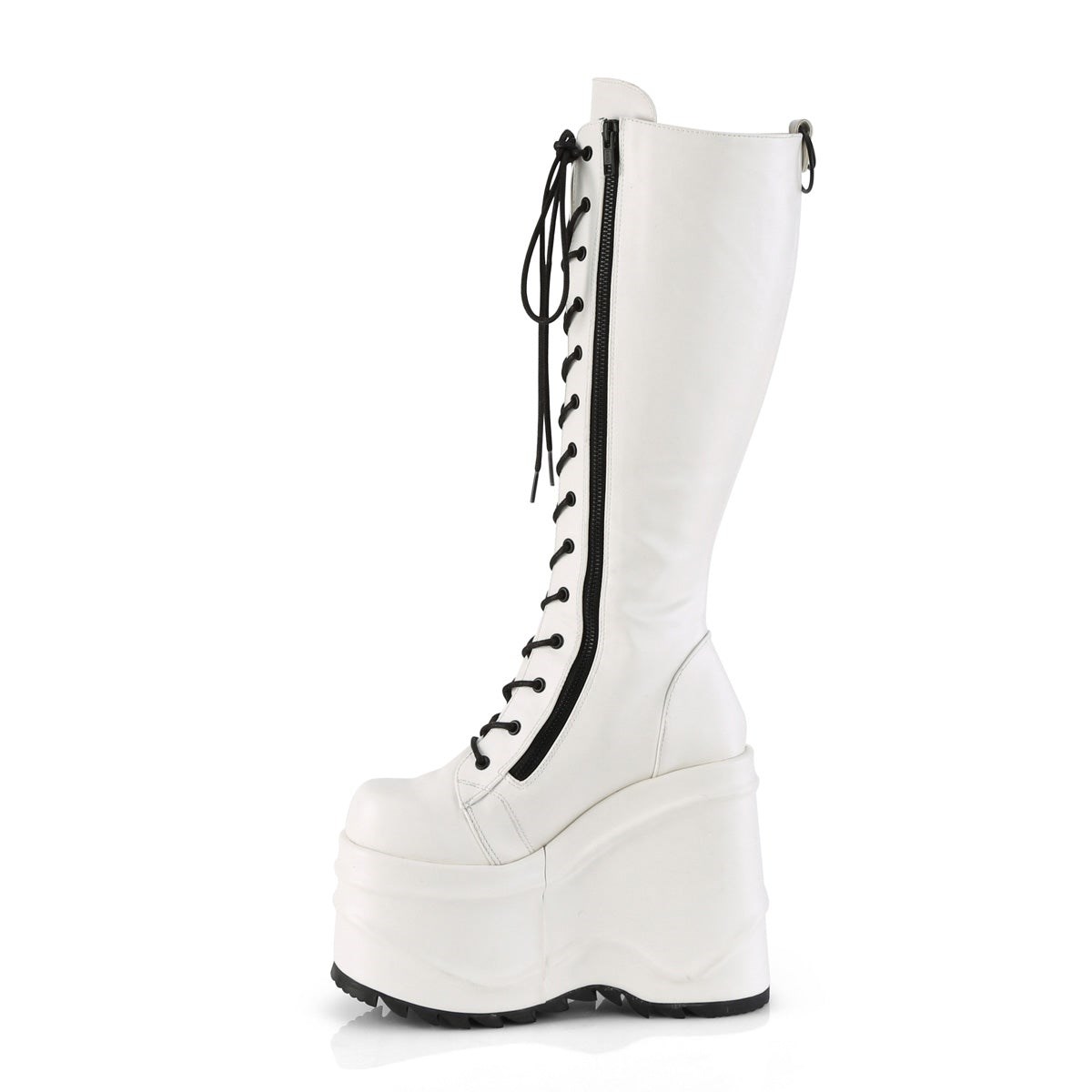 Botas Hasta La Rodilla Demonia Wave-200 Vegan Cuero Mujer Blancos | MX-8-NRL