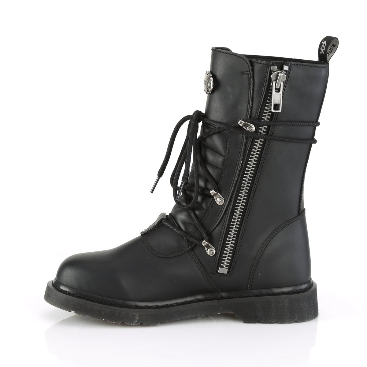 Botas de combate Demonia Bolt-265 Vegan Cuero Hombre Negros | MX-3-PIN