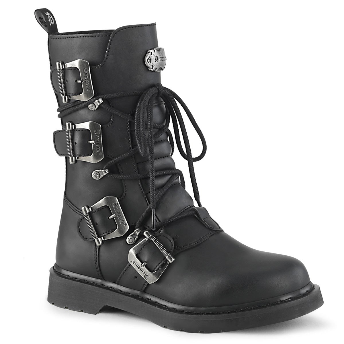 Botas de combate Demonia Bolt-265 Vegan Cuero Hombre Negros | MX-3-PIN