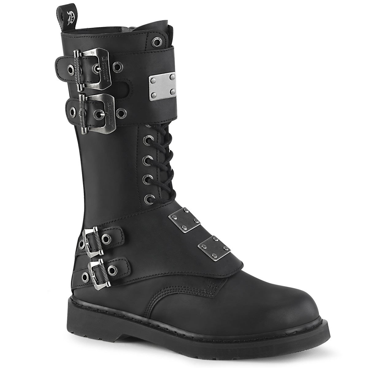 Botas de combate Demonia Bolt-345 Vegan Cuero Hombre Negros | MX-6-GYR