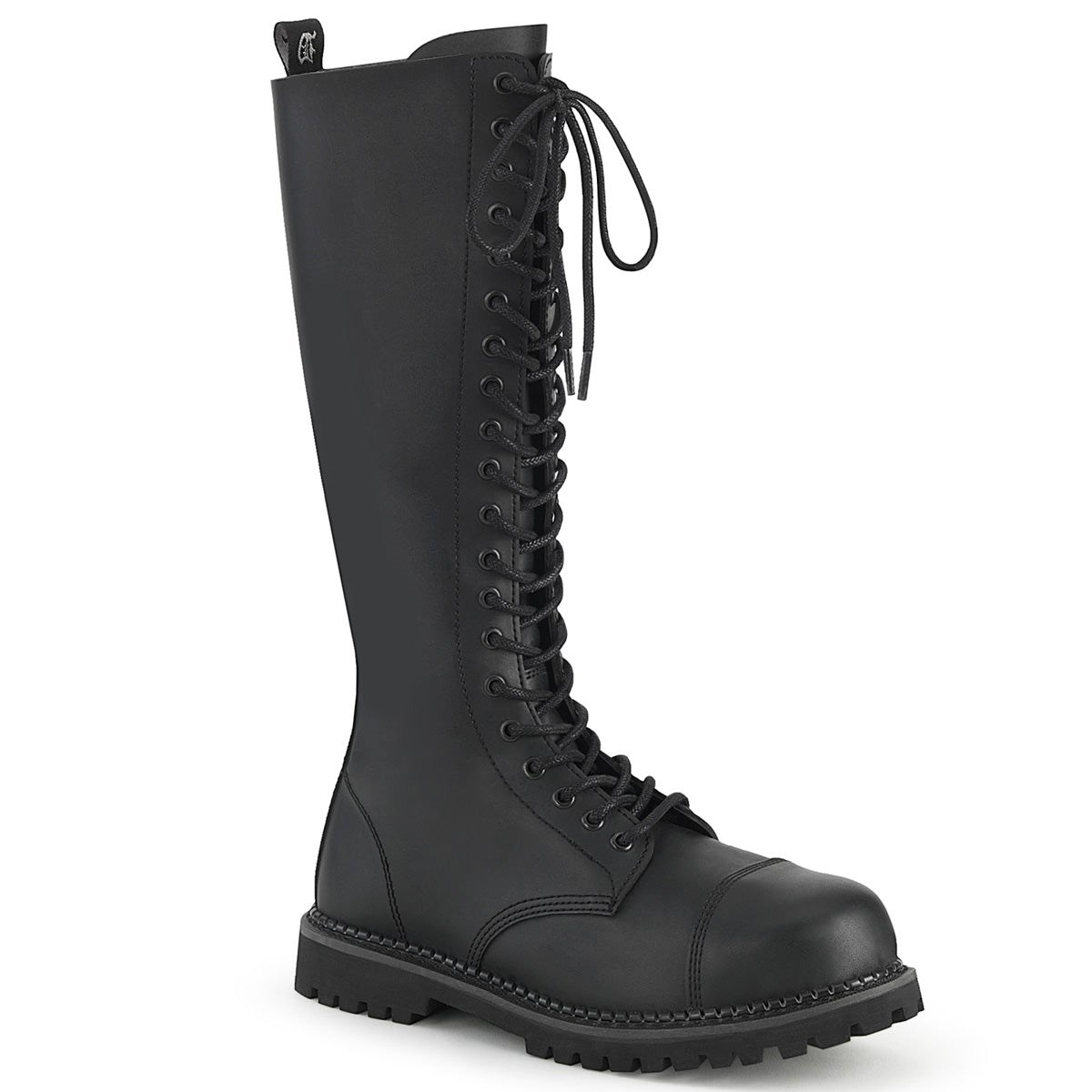 Botas de combate Demonia Riot-20 Vegan Cuero Mujer Negros | MX-4-UIS