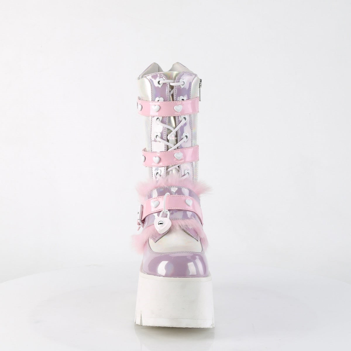 Botines Demonia Ashes-120 Holographic Charol Mujer Lavanda | MX-5-QOE