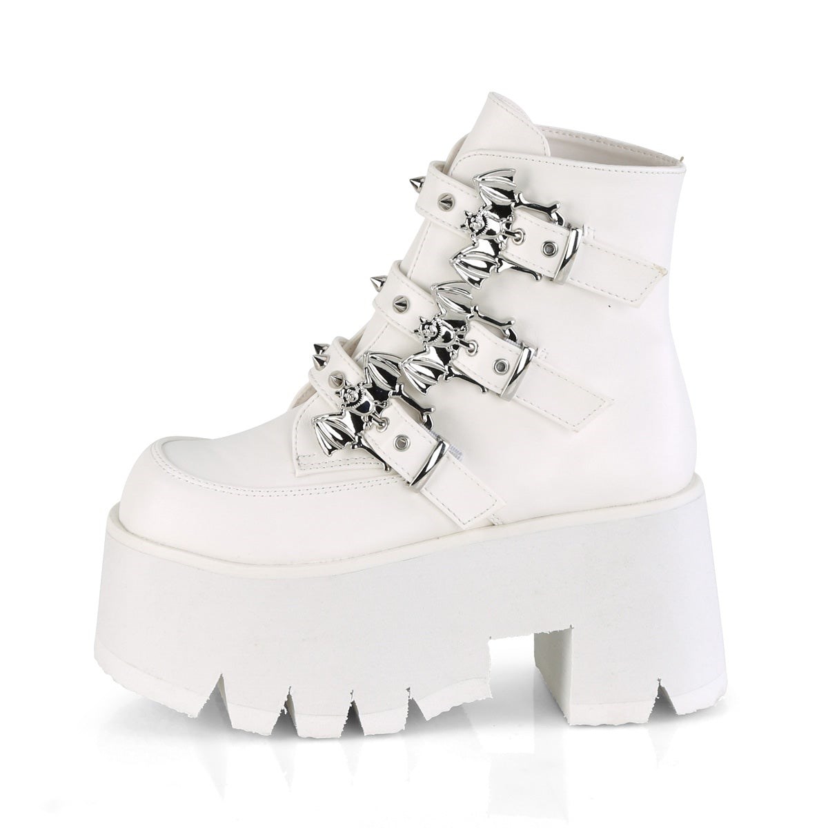 Botines Demonia Ashes-55 Vegan Cuero Mujer Blancos | MX-8-QJU