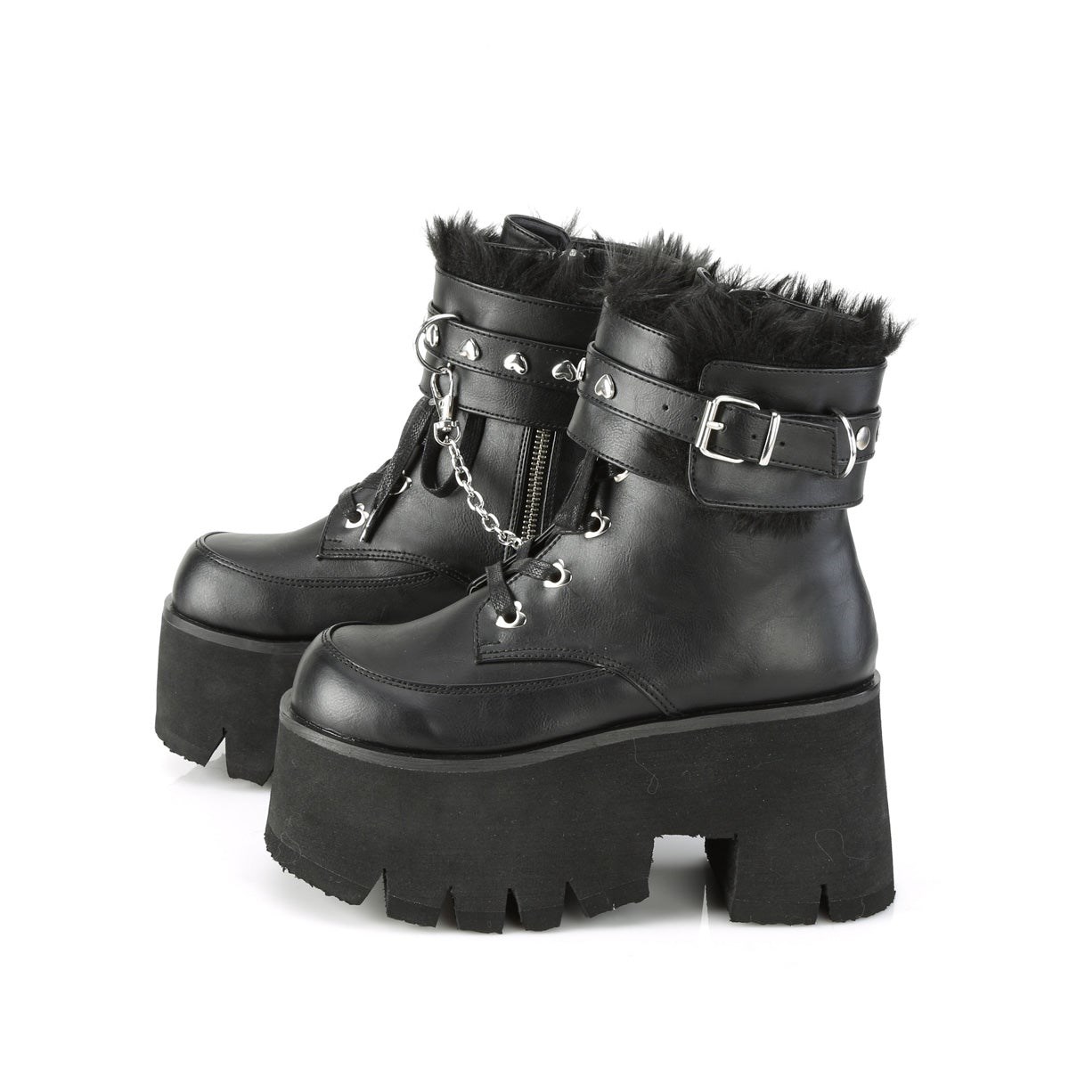 Botines Demonia Ashes-57 Vegan Cuero Mujer Negros | MX-6-KCL