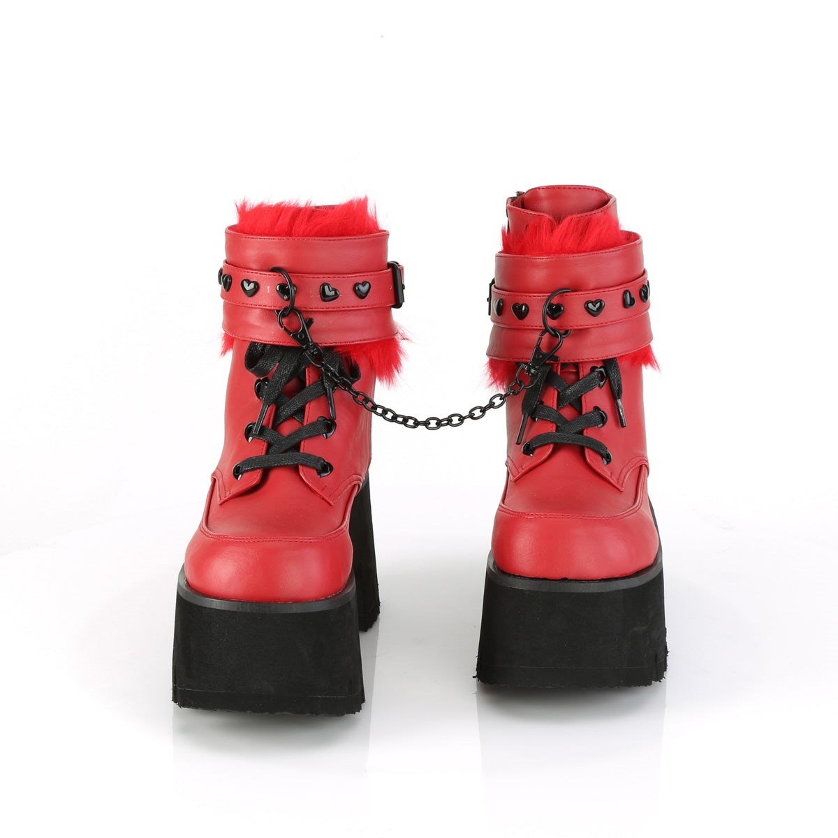 Botines Demonia Ashes-57 Vegan Cuero Mujer Rojos | MX-6-RPL