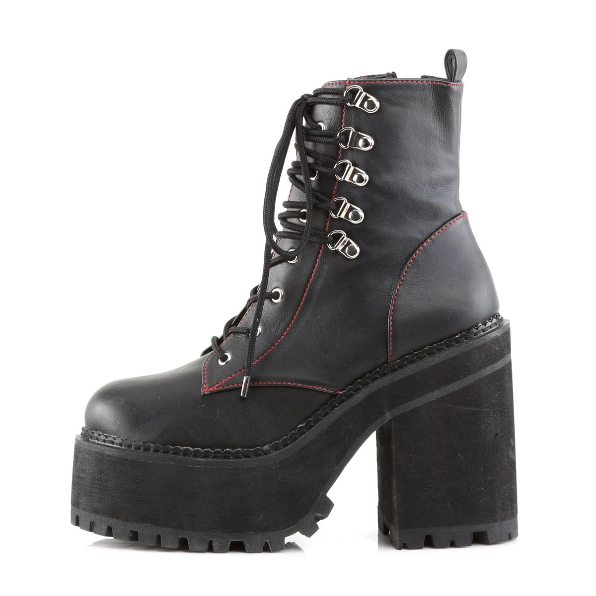 Botines Demonia Assault-100 Vegan Cuero Mujer Negros | MX-7-WIY