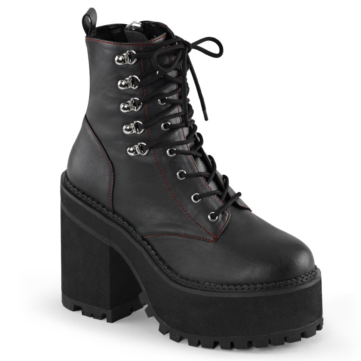 Botines Demonia Assault-100 Vegan Cuero Mujer Negros | MX-7-WIY