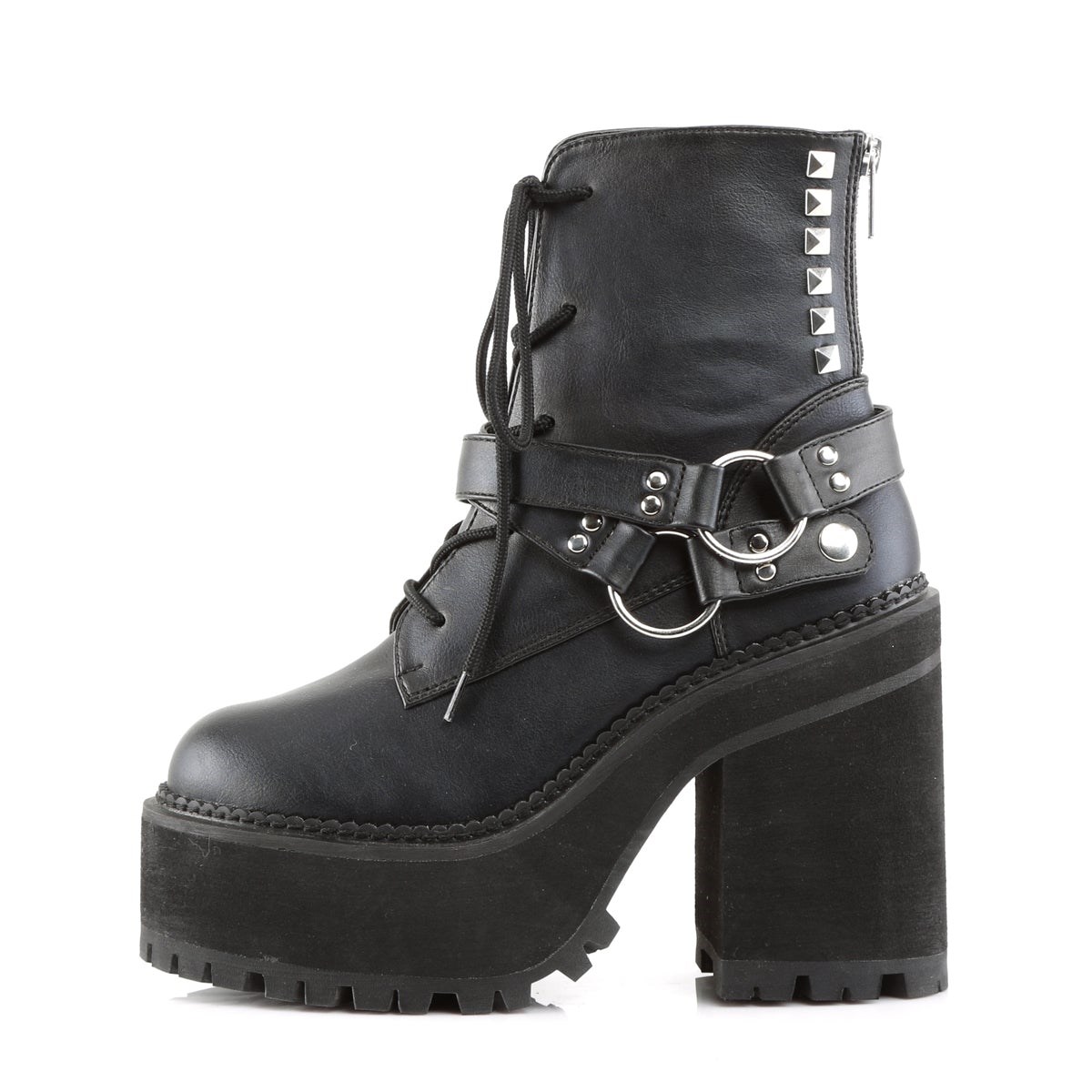 Botines Demonia Assault-101 Vegan Cuero Mujer Negros | MX-7-LKX