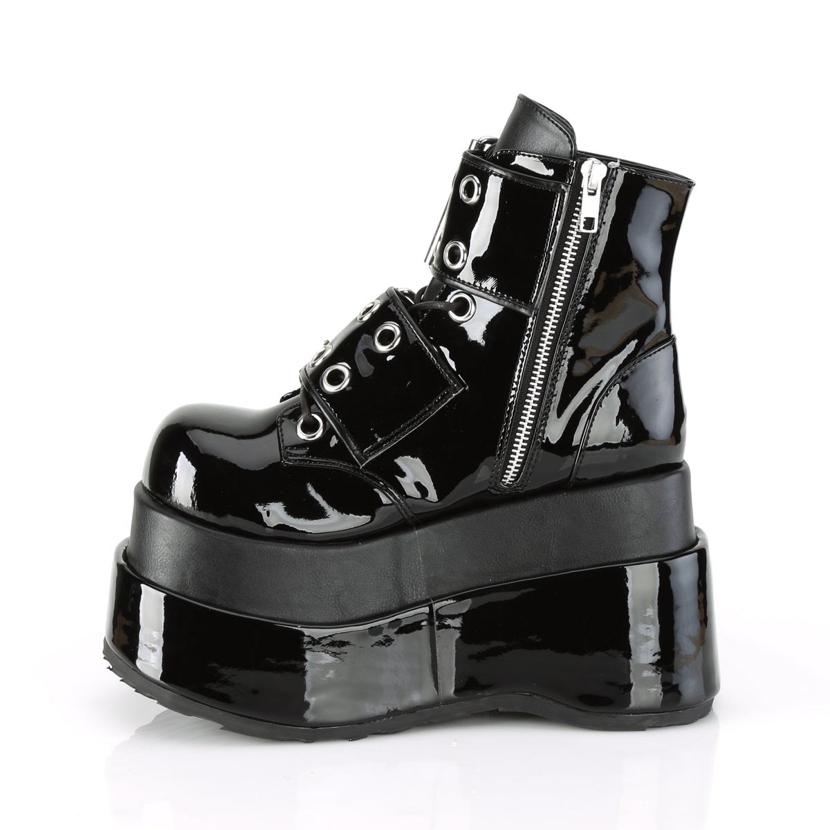 Botines Demonia Bear-104 Charol-Vegan Cuero Mujer Negros | MX-1-LFM