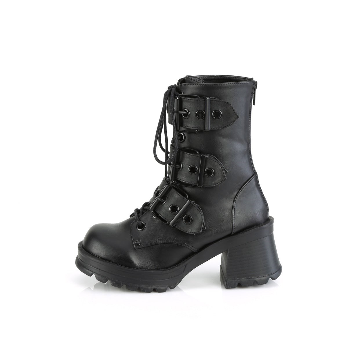 Botines Demonia Bratty-118 Vegan Cuero Mujer Negros | MX-5-DIM