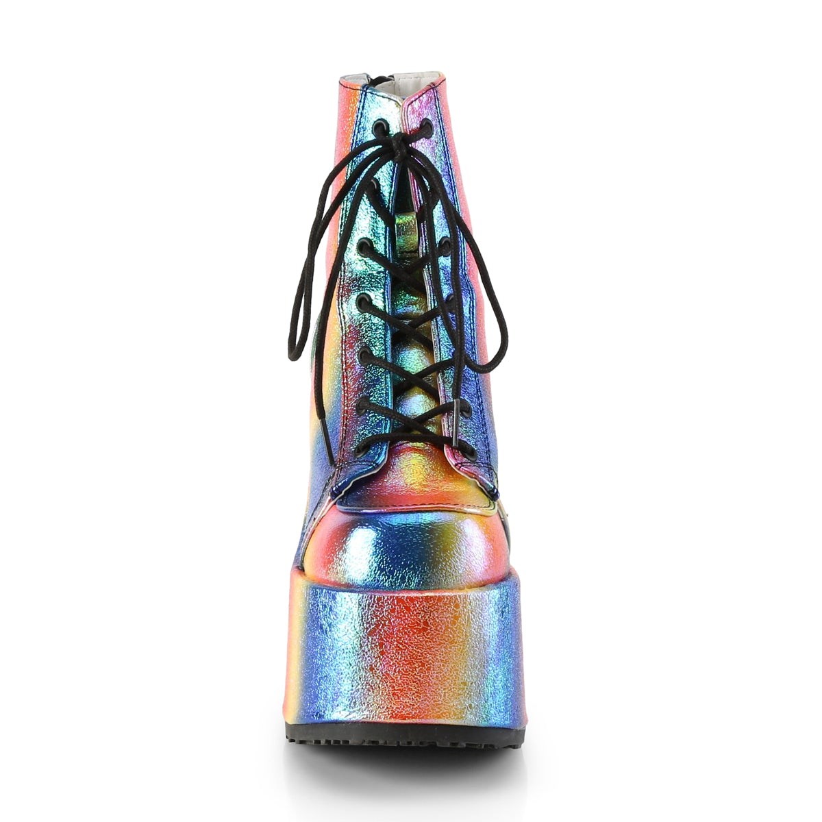 Botines Demonia Camel-203 Rainbow Iridescent Vegan Cuero Mujer Multicolor | MX-6-WXA