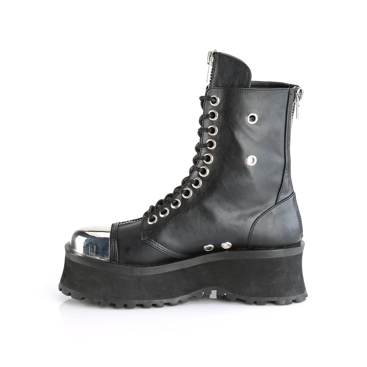 Botines Demonia Gravedigger-10 Vegan Cuero Hombre Negros | MX-2-WZN